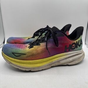 Hoka Clifton 9 Tie Dye Rainbow Running Multicolor Men's Size 11 D 1127895-BKML